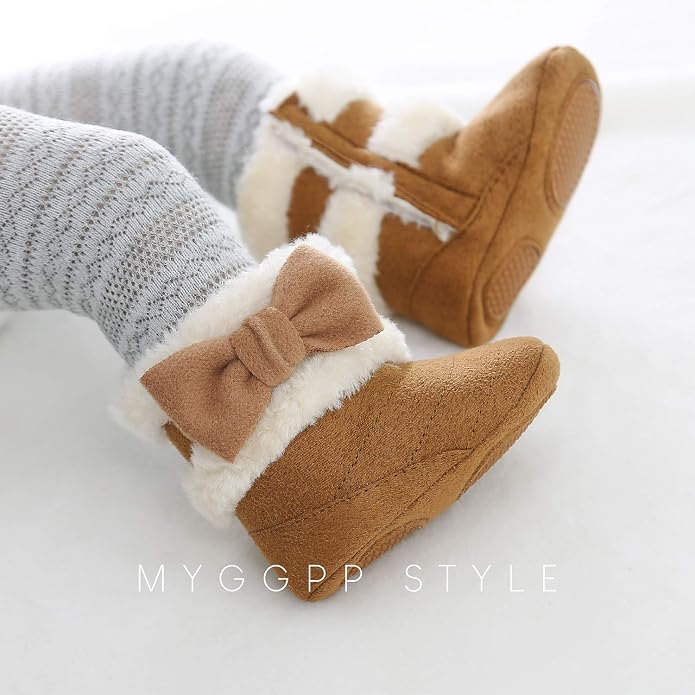 Ohwawadi Infant Baby Boots Boys Girls Cozy Fleece Slippers Snow Boots Winter - Image 4