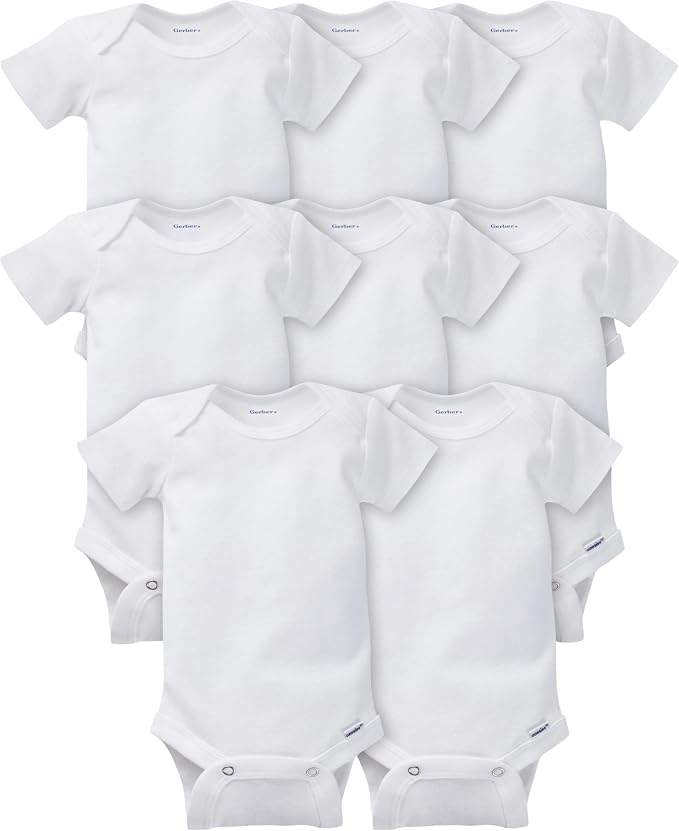 Gerber Baby Boys & Girls 8-Pack Short Sleeve Onesies Bodysuits by Gerber