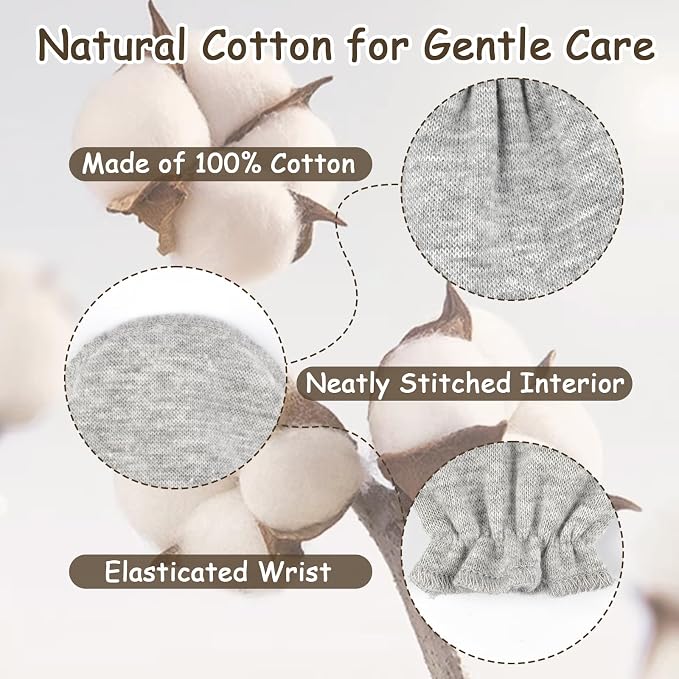 8 Pairs Baby Mittens Newborn No Scratch, Cotton Infant Gloves 0-6 Months | Soft - Image 3