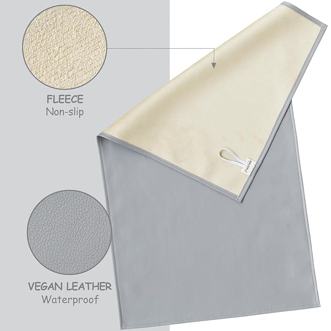 Owlowla Baby Diaper Changing Pad Portable Changing Mat Travel Changing Pad Liner for Baby and Small Toddler(Beige&Gray)