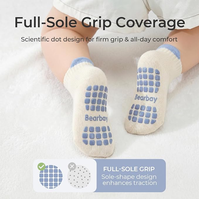 Non-slip Toddler Ankle Cotton Grip Socks Unisex 6M-5T - Image 5