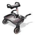 Lascal BuggyBoard Maxi+ Universal Stroller Board with Gray Folding Seat, Fits 90% of Strollers Including UPPAbaby, Baby Jogger, Bugaboo, No Need for a Double Stroller, Max Weight 66 lbs.