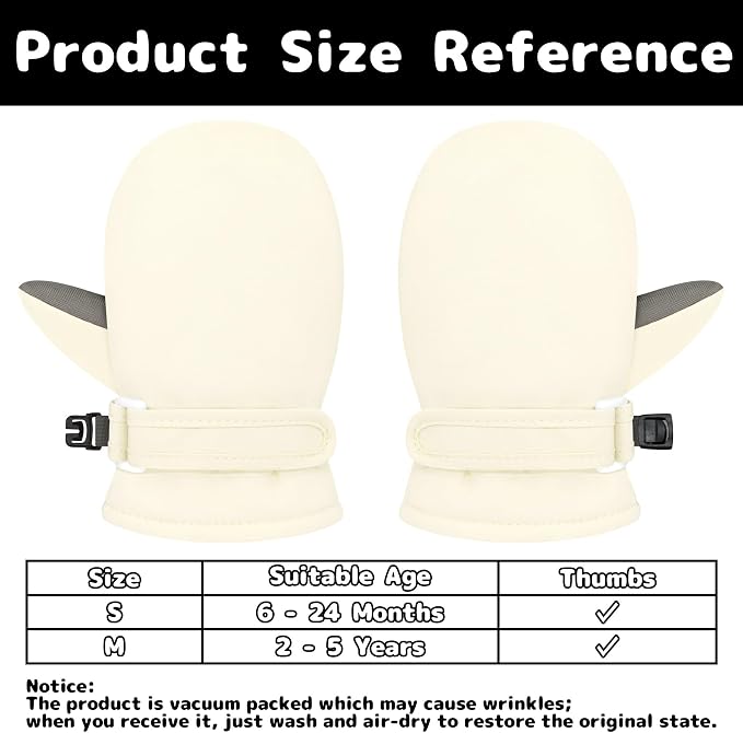 Olreco Baby Toddler Mittens Waterproof Infant Baby Winter Mittens Toddler Snow - Image 6
