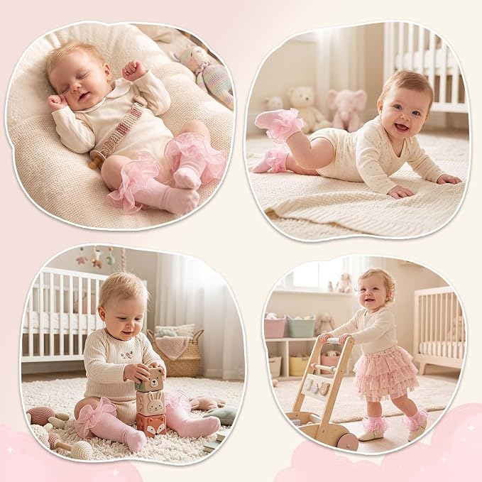 Baby Girl Ruffle Socks Cute Infant Lace Frilly Fancy Dress Socks - Image 6