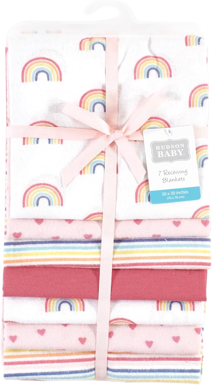 Little Treasure Hudson Baby Cotton Poly Flannel Receiving Blankets Multipack - Image 2