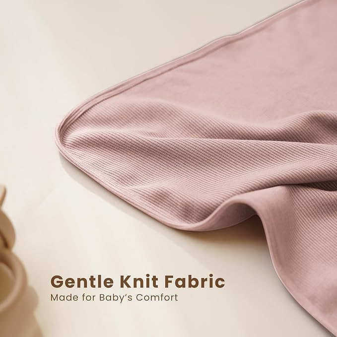 Konssy 2 Pack Ribbed Knit Swaddle Blankets - Image 2