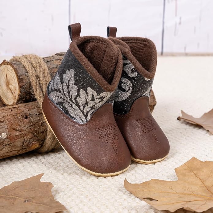 HsdsBebe Baby Boys Girls Western Cowboy Boots Infant Moccasins High Top Booties - Image 4