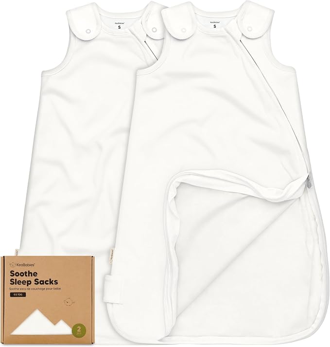 2-Pack Organic Baby Sleep Sacks, 100% Cotton 0.5TOG by KeaBabies