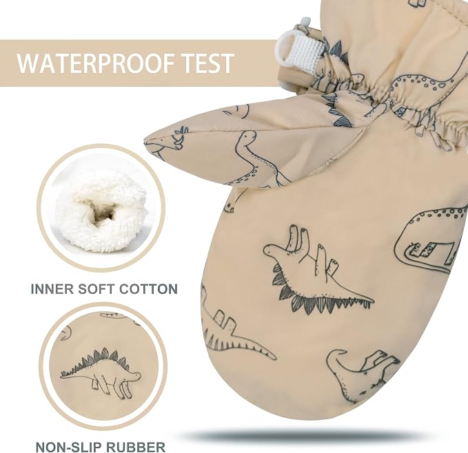 Toddler Mittens Lined Fleece Snow Gloves - Image 2
