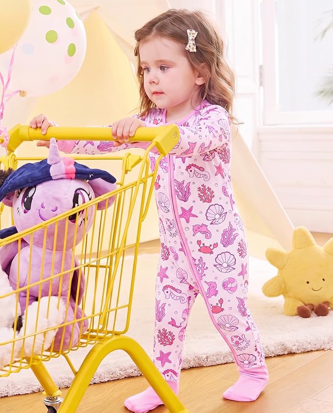 babee Reshinee Viscose Derived from Bamboo Baby Footie Pajamas Convertible - Image 8
