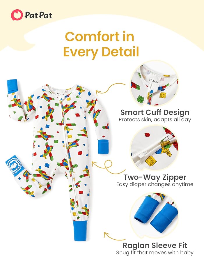 PATPAT Organic Cotton Baby Footie Pajamas - Image 5