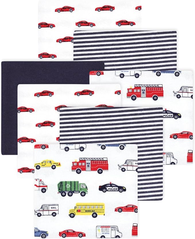Little Treasure Hudson Baby Cotton Poly Flannel Receiving Blankets Multipack by HudsonBaby
