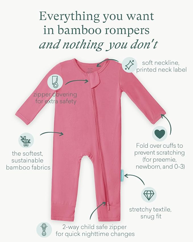 PurComfy Bamboo Viscose Baby Romper, Long Sleeve Pajmas - Image 2