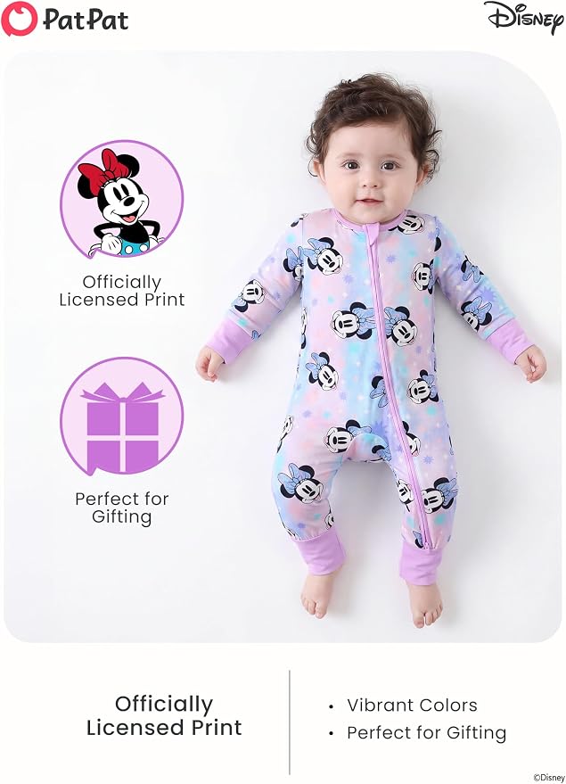Disney Baby Viscose Made from Bamboo 2-Way Zipper Footie Outfit NB to Inf - Image 3