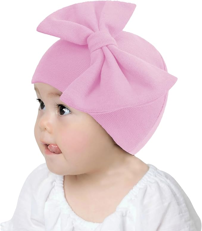 UTTPLL Newborn Beanies Cap No Scratch Mittens Set 0-6 Months Infant Bow Caps - Image 6