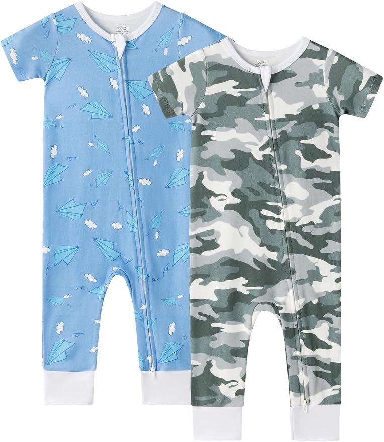 GUISBY Baby Cotton Footless Zipper Pajamas | 100% Cotton Comfort, Easy Zipper by GUISBY