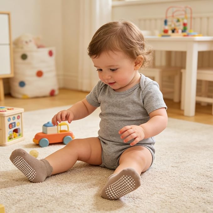 Non-slip Toddler Ankle Cotton Grip Socks Unisex 6M-5T - Image 2