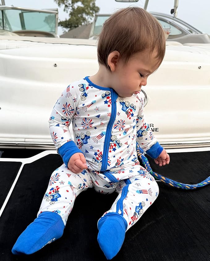 babee Reshinee Bamboo Viscose Baby Footie Pajama, Zipper Sleeper Boys Girls | - Image 4
