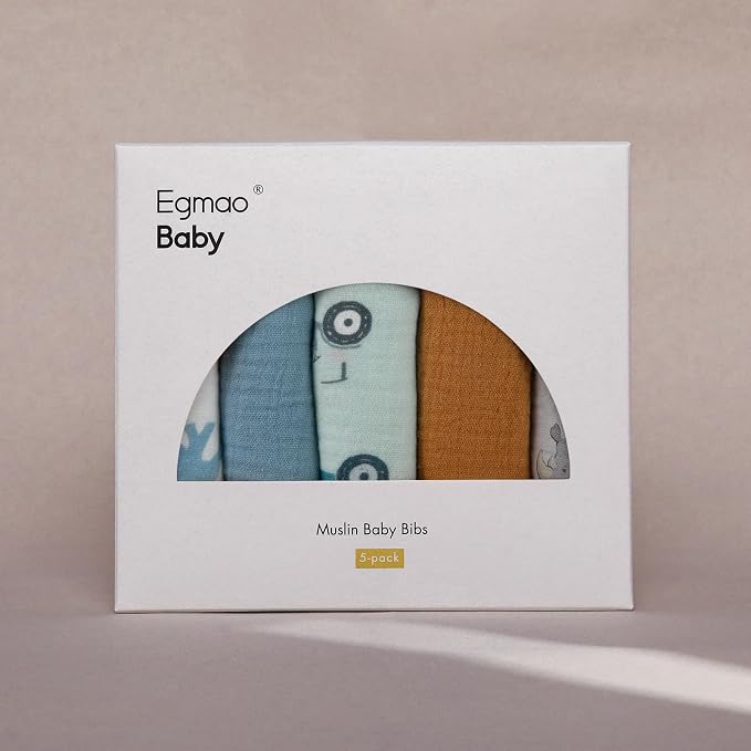 Muslin Baby Bibs for Drooling and Teething, Bibs for Boys Girls | Soft Cotton - Image 5
