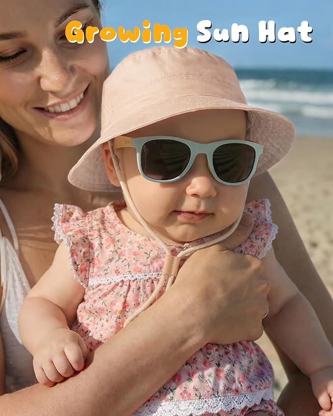 Baby Sun Hat for Toddler Kids Bamboo Rayon Bucket Hat Summer Beach Sun - Image 2