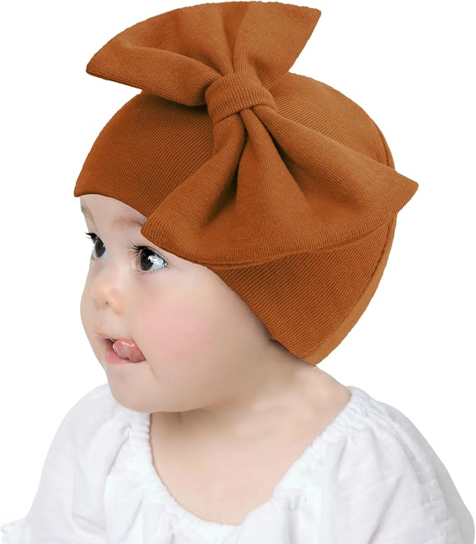 UTTPLL Newborn Beanies Cap No Scratch Mittens Set 0-6 Months Infant Bow Caps - Image 6