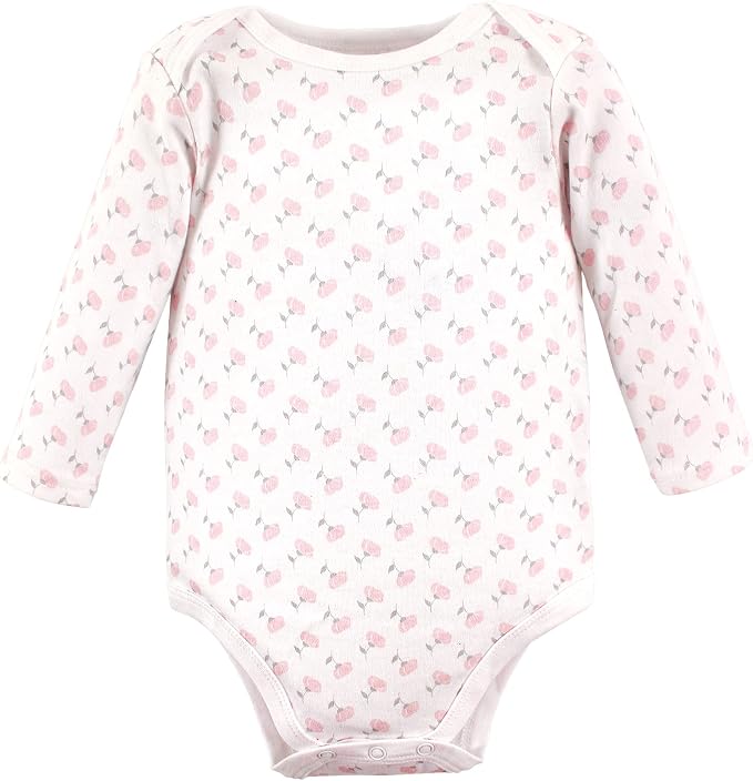 Hudson Baby Baby Girls' Cotton Long-sleeve Bodysuits 3-pack - Image 5