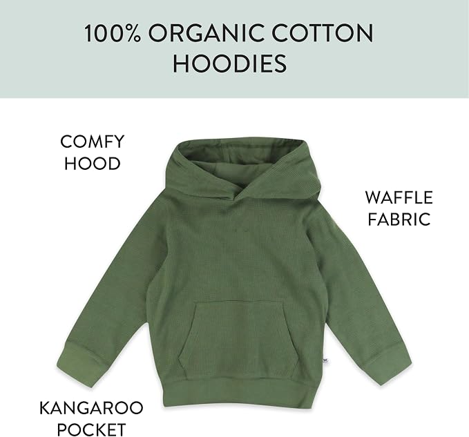 HonestBaby Baby 3-pack Thermal Hoodie 100% Organic Cotton - Image 3