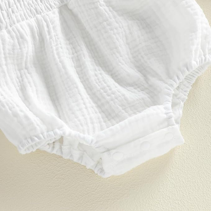 Kavousa Newborn Baby Girl Clothes Summer Bubble Romper Headband Outfit - Image 6