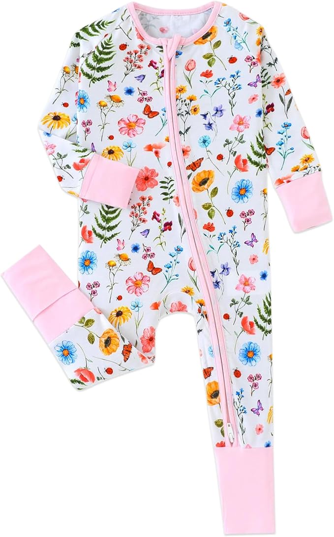 Baby Viscose of Bamboo Convertible Footie Pajamas by Cabahata