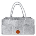 Maliton Diaper Caddy Organizer - Diaper Caddy for Baby Nursery Storage, Felt Diaper Organizer for Baby Stuff with Handle, 15" x 9" x 7" Portable Baby Basket Boy Girl Changing Table Organizer (Grey)