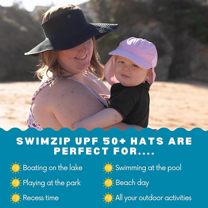 SwimZip Sun Hat with Neck Flap | UPF 50+ Protection - Image 8