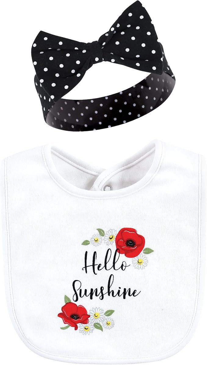 Hudson Baby Unisex Baby Cotton Bib and Headband Set - Image 3