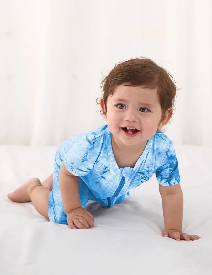 Jimonda Baby Bamboo Viscose Tie Dye Rompers Girl/Boys 3pc Pjs | Premium Soft - Image 3