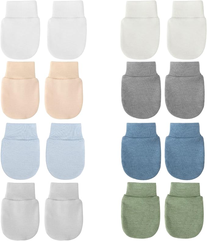 BQUBO Newborn Infant Toddler Mittens No Scratch Cotton Elastic Wrist Gloves by DRESHOW