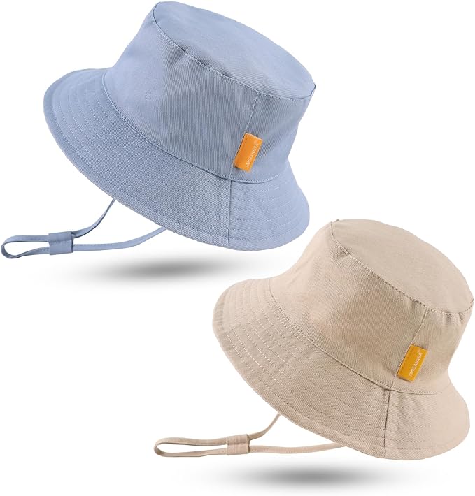 JANGANNSA Cotton Baby Sun Hat Infant Toddler Boys Girls Bucket Hats Summer Sun by JANGANNSA
