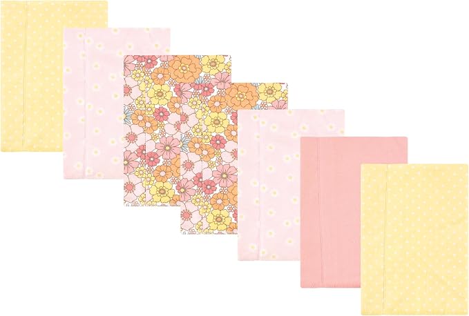 Luvable Friends Hudson Baby Flannel Burp Cloths 7pk, Floral Bliss by Luvable+Friends