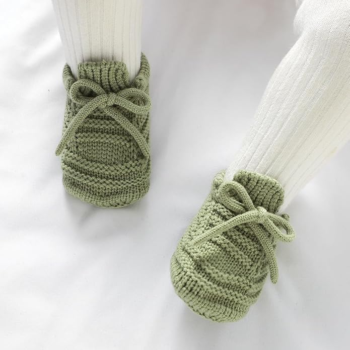 Neiwech Baby Booties Newborn Cozy Soft Warm Knitted Crib Shoes - Image 6