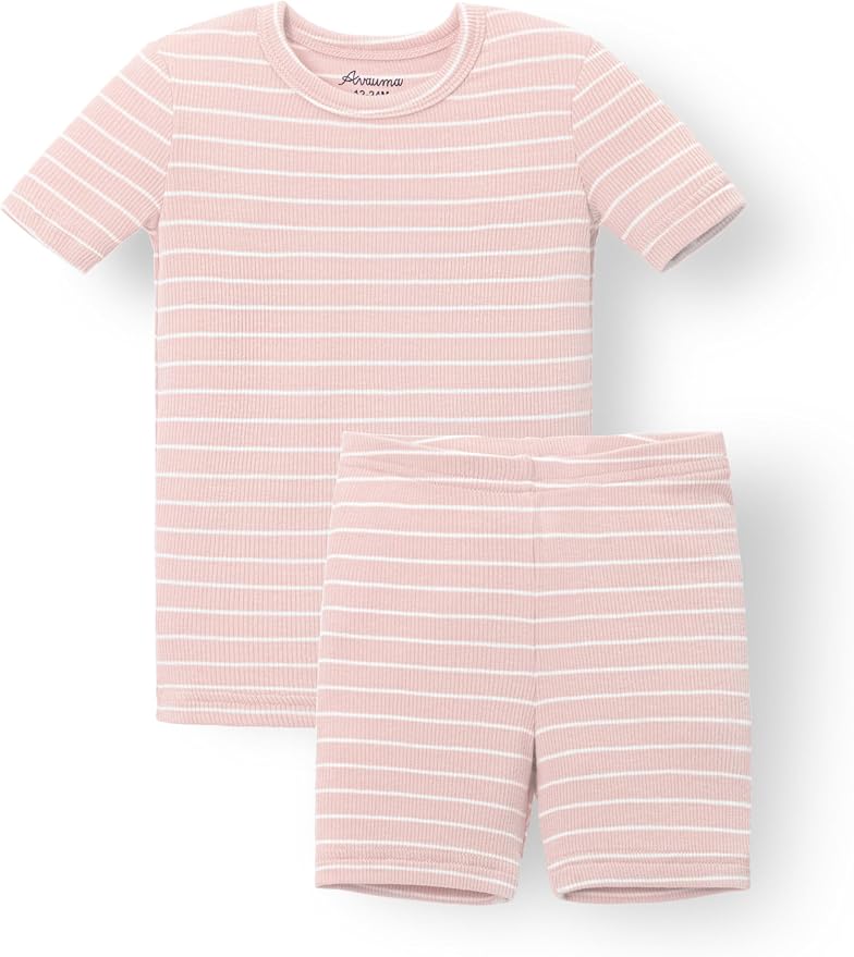 AVAUMA Stripe Pattern Baby Boys Girls Pajama Set Kids Toddler Snug fit Ribbed by AVAUMA