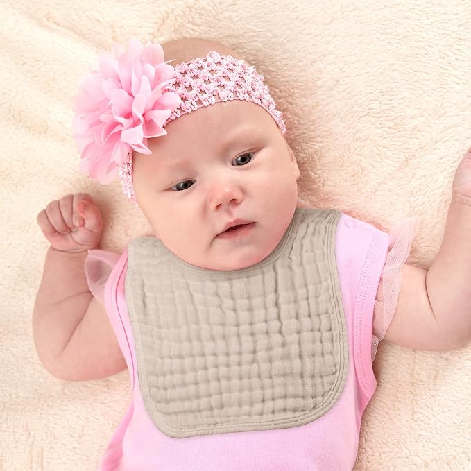 Tallew 8 Pack Muslin Burp Cloths and Baby Bibs - Image 7