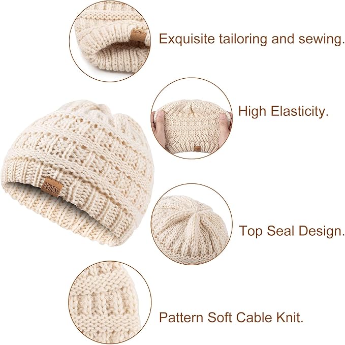 REDESS Baby Kids Winter Warm Hats, Infant Toddler Children Beanie Knit Cap - Image 4
