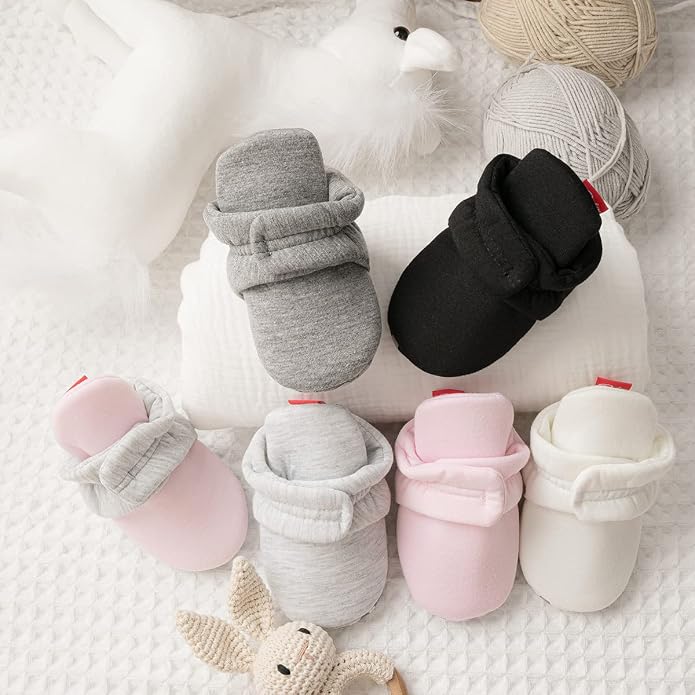 ohsofy Newborn Baby Cotton Booties Stay On Slipper Winter Warm Soft Shoes - Image 4