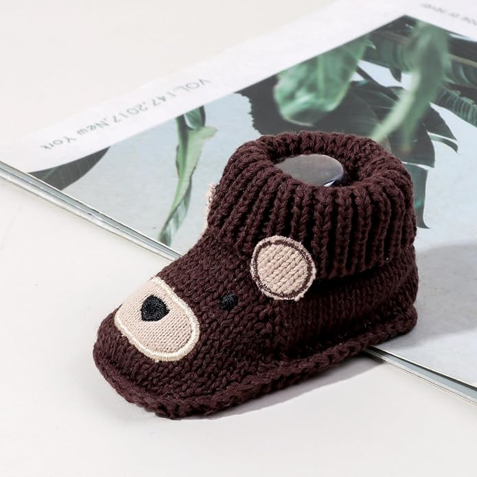 Newborn Baby Boy Girl Knit Booties Soft Sole Non-Slip First Walking Shoes | - Image 4