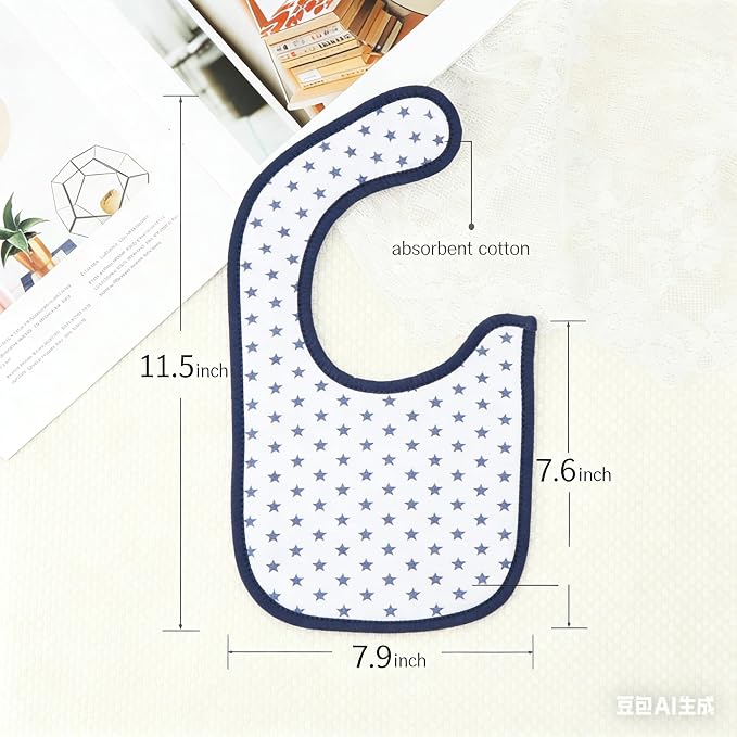 Baby Bibs Soft and Absorbent Cotton Bandana Bibs Set - Image 6