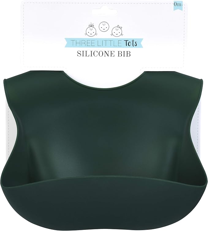 Three Little Tots Modern Silicone Baby Bib – Adjustable Fit Waterproof Catch - Image 3