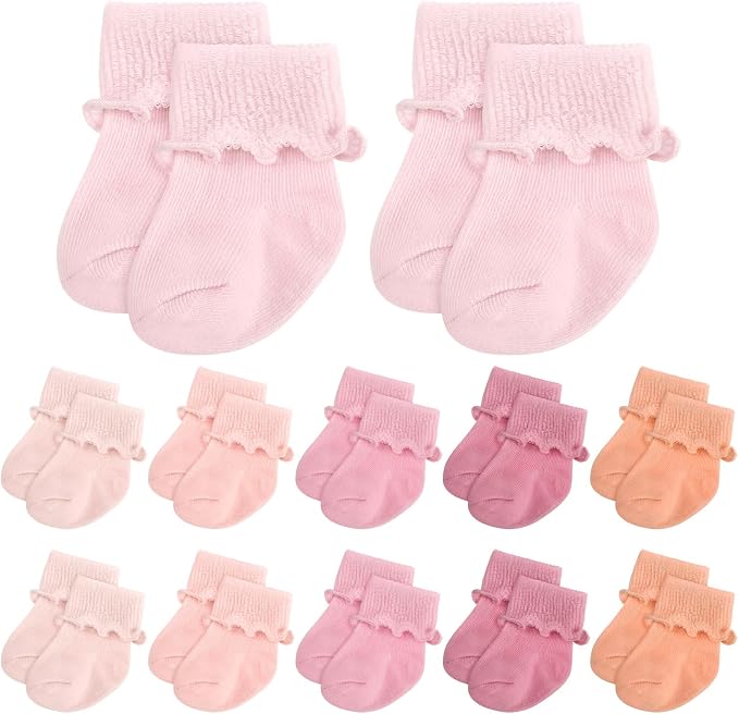 Toulite 12 Pair Preemie Newborn Baby Socks by Toulite