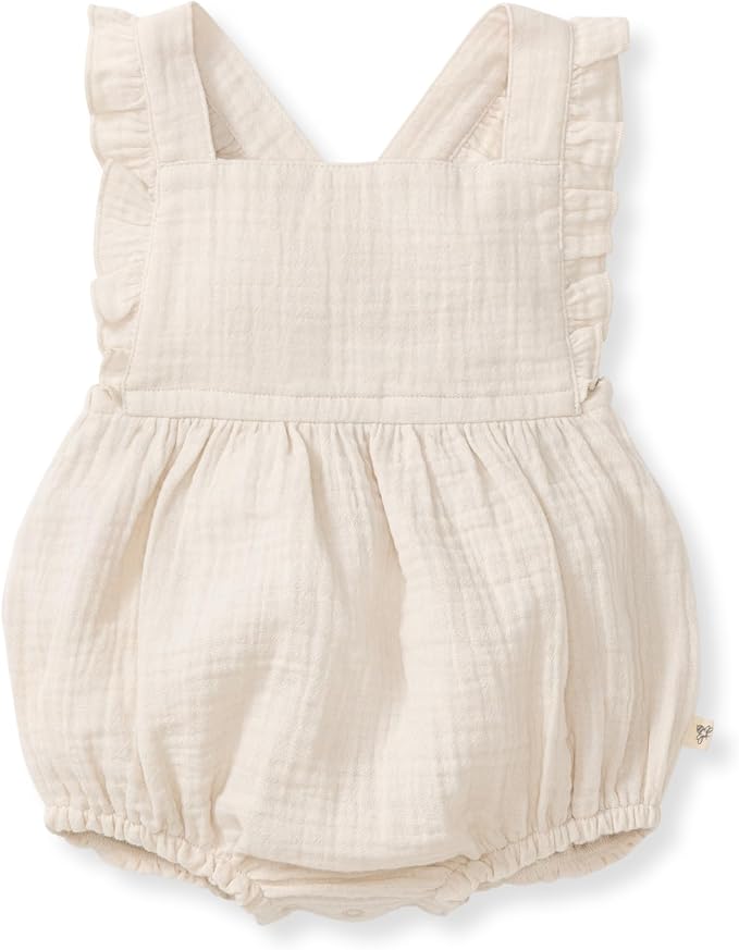 Burt's Bees Baby Girls Bubble Romper, 100% Organic Cotton One-piece Shortall by BurtsBeesBaby