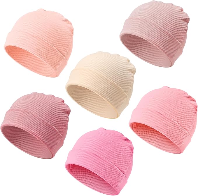 DRESHOW BQUBO 6 Pack Baby Newborn Hats Set by DRESHOW