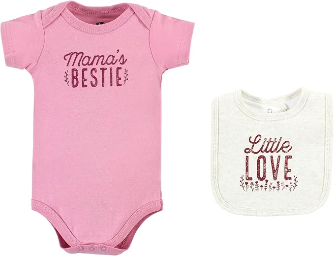 Hudson Baby Unisex Cotton Sleep and Play, Bodysuit and Bandana Bib Set - Image 3