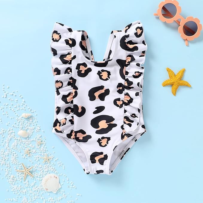 Newborn Baby Girl Ruffle Swimsuit Infant Toddler One Piece Floral Bikini Beach Bathing Swimwear Set