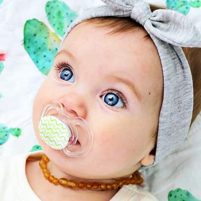 Smilo Baby Pacifier with Orthodontic Design for Healthy Dental Development - Stage 2 for Babies 3-9 Months - Pack of 3X 100% Silicone Pacifiers BPA Free - Aqua Blue